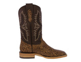 Mens Honey Brown Cowboy Boots Hand Toole Leather - Square Toe