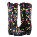 Womens Catrina Black Cowboy Boots Leather - Snip Toe