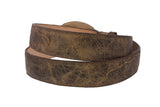 Brown #470 Western Cowboy Belt Distressed Leather - Removable Buckle