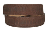 Brown #180S Western Belt Snake Print Nubuck Leather - Removable Buckle