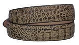 Rustic Sand #120 Western Belt Crocodile Print Leather - Removable Buckle