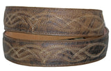 Rustic Brown #215 Western Belt Embroidered Leather - Removable Buckle