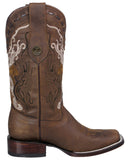 Womens Dallas Brown Western Boots Leather - Square Toe