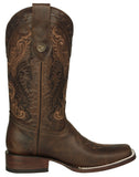 Womens Dallas Brown Western Boots Leather - Square Toe