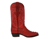 Mens Blue Alligator Tail Print Leather Cowboy Boots - J Toe