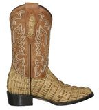Mens #130 Sand Cowboy Boots Crocodile Tail Print - J Toe