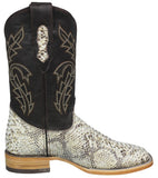 Mens #182N Honey Brown Cowboy Boots Snake Print - Square Toe