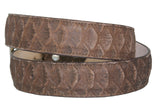 Brown #180A Western Belt Snake Print Leather - Removable Buckle