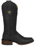 Womens Cassidy Black Western Boots Leather - Square Toe