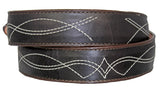 Brown #235 Western Belt Embroidered Leather - Removable Buckle