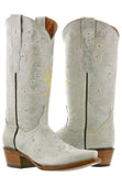 Womens "I Do' Off White Wedding Boots Leather - Snip Toe