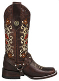 Womens Abigail Chedron Western Boots Leather - Square Toe