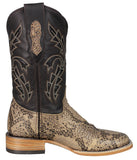 Mens #183N Brown Cowboy Boots Mamba Print - Square Toe