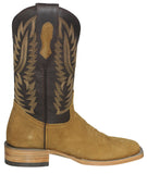 Mens #GAM2 Honey Brown Western Boots Suede Leather - Square Toe