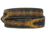 Black #350 Western Belt Overlay Leather - Removable Buckle