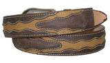 Dark Brown #350 Western Belt Overlay Leather - Removable Buckle