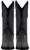 Men's Gray Genuine Ostrich Leg Skin Cowboy Boots J Toe