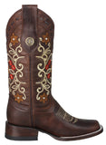Womens Abigail Chedron Cowboy Boots Leather - Square Toe