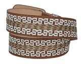 Light Brown #497 Western Belt Embroidered Leather - Removable Buckle