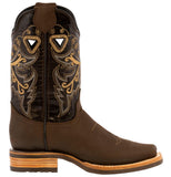 Womens Jesse Brown Western Cowboy Boots Leather Bota - Square Toe