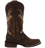 Womens Dallas Dark Brown Western Boots Leather - Square Toe