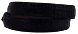 Black Thin Cowboy Belt  Real Crocodile Skin - Silver Buckle
