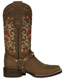Womens Abigail Light Brown Western Boots Leather - Square Toe