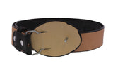 Black #120B Alligator Belly Print Leather Belt - Removable Buckle