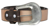 Dark Brown #165 Western Belt Embroidered Leather - Removable Buckle