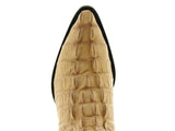 Mens Sand Full Crocodile Tail Print Cowboy Boots - J Toe