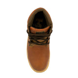 Mens Light Brown Work Boots Leather Slip Resistant Lace Up Steel Toe - #S600TR