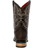 Kids Toddler Western Cowboy Boots Smooth Square Toe Brown - #108
