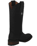 Womens Cassidy Black Western Boots Leather Rubber Sole - Square Toe