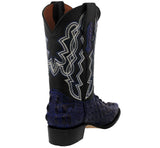 Mens Blue Crocodile & Ostrich Print Leather Cowboy Boots - J Toe