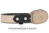 Kids Black Cowboy Belt Ostrich Print Leather - Removable Buckle