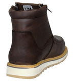 Mens 300W Brown Work Boots Leather Zipper - Soft Toe