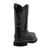 Mens S750 Black Leather Work Boots Slip Resistant Steel Toe