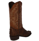 Mens #130 Brown Alligator Tail Print Leather Cowboy Boots - J Toe