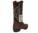 Mens #120 Brown Alligator Belly Print Leather Cowboy Boots - J Toe