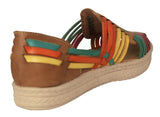 Womens #106P Rainbow Authentic Mexican Huaraches Platform - Closed Toe