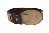 Brown #470 Western Cowboy Belt Distressed Leather - Removable Buckle