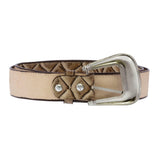 Light Brown Western Cowboy Belt Pirarucu Fish Leather - Silver Buckle