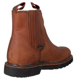 Mens 100TR Cognac Work Boots Leather Pull On - Soft Toe