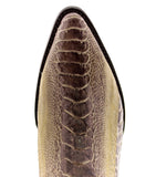 Men's Natural Genuine Ostrich Foot Exotic Skin Cowboy Boots - J Toe
