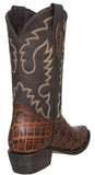 Mens #125 Chedron Cowboy Boots Crocodile Big Belly Print - J Toe