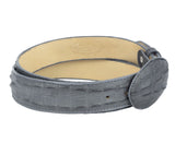 Gray Western Belt Crocodile Tail Print Leather - Rodeo Buckle