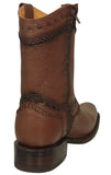 Mens Dean Brown Western Boots Leather Zipper - Square Toe