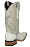 Mens White Cowboy Boots Crocodile Tail Print - 3X Toe