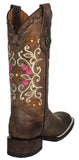 Womens Abigail Brown Cowboy Boots Leather - Square Toe