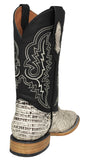 Mens Natural Cowboy Boots Teju Lizard Leather - Square Toe